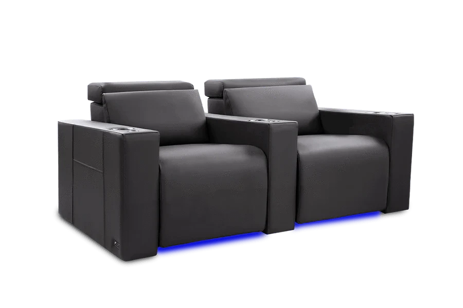 Valencia Theater Seating Sofa Row of 2 | Width: 64" Height: 35.5" Depth: 41.5" / Charcoal Grey Valencia Barcelona Home Theater Seating