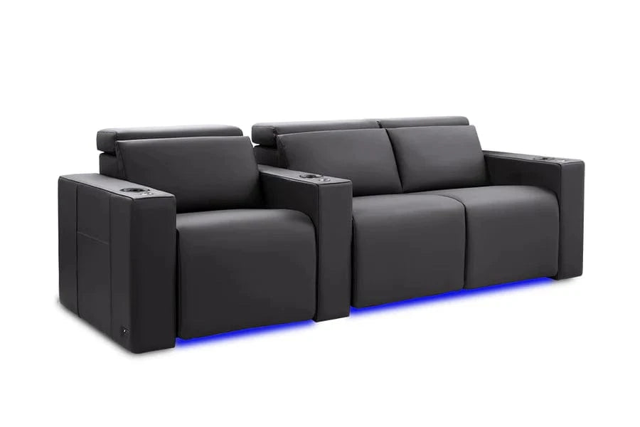 Valencia Theater Seating Sofa Row of 3 - Loveseat Right | Width: 87" Height: 35.5" Depth: 41.5" / Charcoal Grey Valencia Barcelona Home Theater Seating