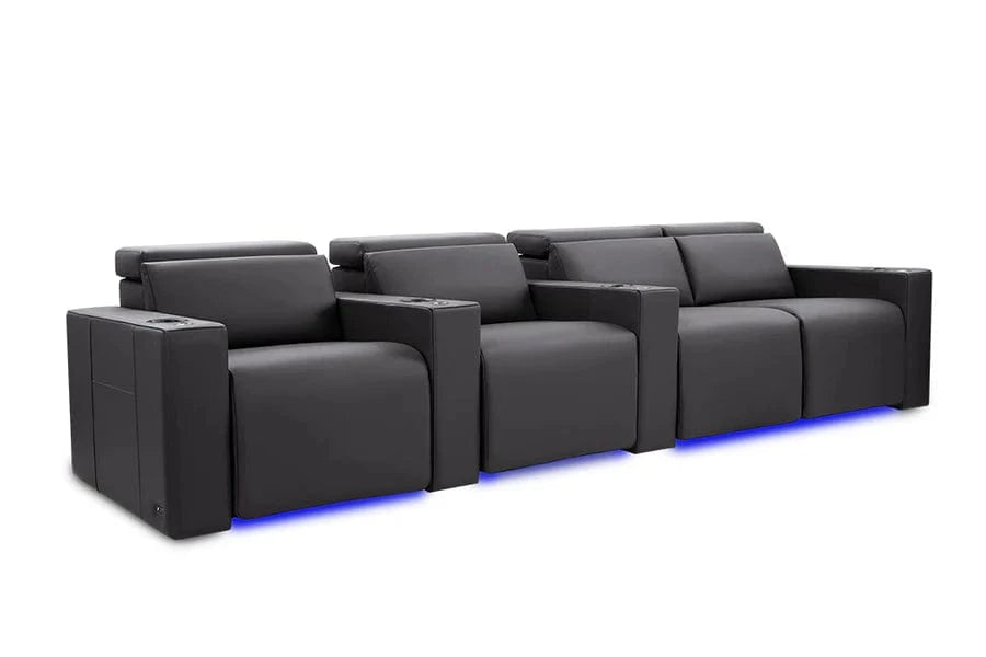 Valencia Theater Seating Sofa Row of 4 - Loveseat Right | Width: 116" Height: 35.5" Depth: 41.5" / Charcoal Grey Valencia Barcelona Home Theater Seating